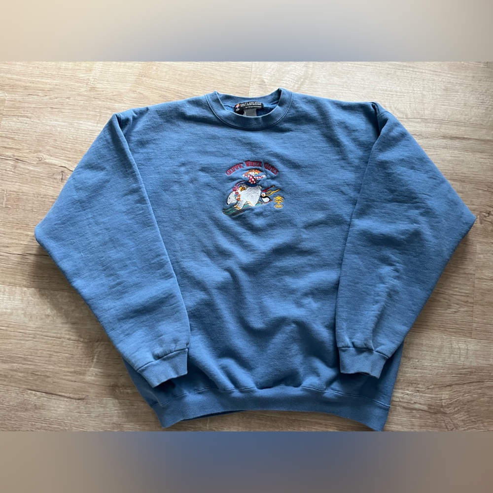 Vintage 2002 Salt Lake City Olympics Crewneck Sweatshirt Large Y2K Embroidered